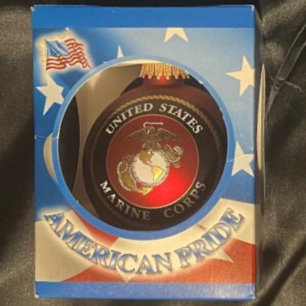 AMERICAN PRIDE US MARINE CORPS CHRISTMAS HOLIDAY BULB TYPE ORNAMENT DECORATION - Picture 14 of 14